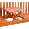 Panchina da giardino in legno con tavolino a scomparsa