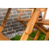 Tavolo e 4 sedie con braccioli da giardino in legno pieghevoli