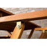 Tavolo e 4 sedie con braccioli da giardino in legno pieghevoli