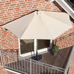 Ombrellone da parete per balcone o terrazzo mezzaluna beige