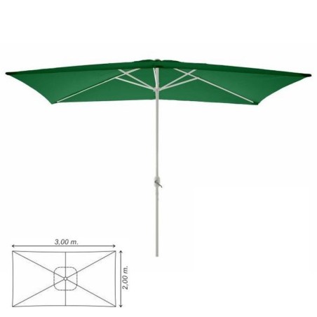 Ombrellone da giardino, terrazzo, balcone 3x2 verde
