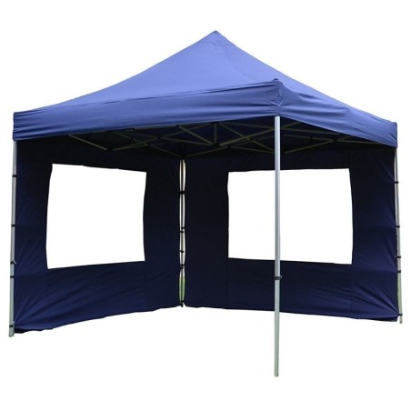 Gazebo pieghevole portatile in alluminio per fiere 3x3 blu