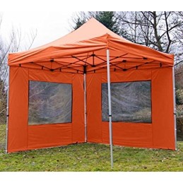 Gazebo pieghevole professionale in alluminio 3x3 arancione