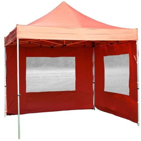 Gazebo pieghevole professionale in alluminio 3x3 arancione