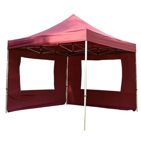 Gazebo pieghevole in alluminio per fiere 3x3 bordeaux