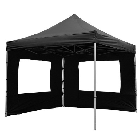 Gazebo pieghevole in alluminio per fiere mercatini 3x3 nero