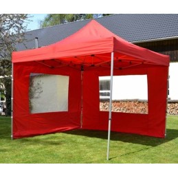 Gazebo pieghevole in alluminio per mercatini 3x3 rosso