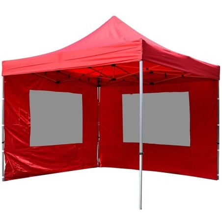 Gazebo pieghevole in alluminio per mercatini 3x3 rosso