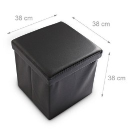 Pouf contenitore in ecopelle quadrato