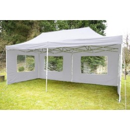 Gazebo pieghevole in alluminio per mercatini 6x3 bianco