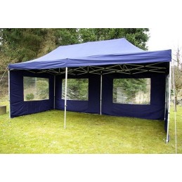 Gazebo pieghevole portatile in alluminio per fiere 6x3 blu