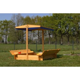 Sabbiera per bambini da giardino in legno con copertura