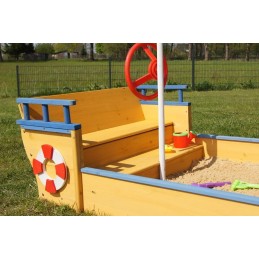 Sabbiera per bambini in legno da giardino nave pirati