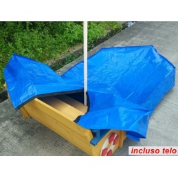Sabbiera per bambini in legno da giardino