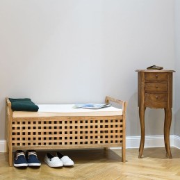 Panca in legno con contenitore porta oggetti