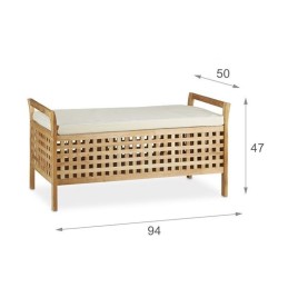 Panca in legno con baule porta oggetti