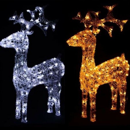 Renne natalizie luminose in cristalli acrilici e luci led da esterno