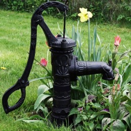 Fontana a mano da giardino con pompa per pozzo in ghisa