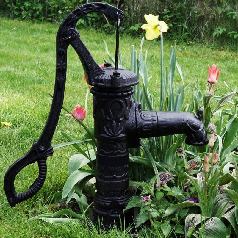 Pompa mano fontana pozzo manuale esterno giardino acqua 