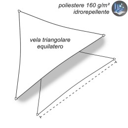 Vela parasole ombreggiante triangolare da giardino impermeabile