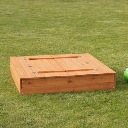 Sabbiera in legno per bambini con panchine e coperchio