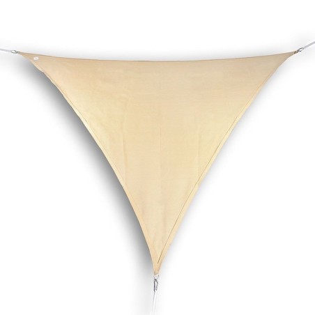 Vela ombreggiante triangolare da giardino in HDPE beige