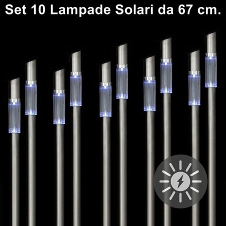 Lampada solare segnapasso led da giardino alta