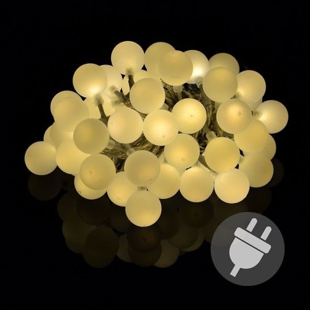 Catena luminosa da esterno con 50 palline led a luce calda