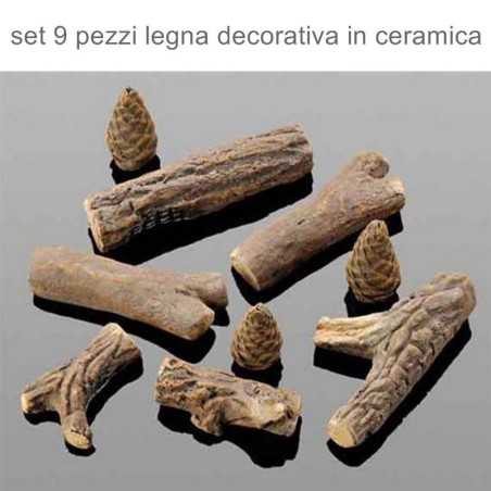 Legna finta decorativa in ceramica per camini a bioetanolo