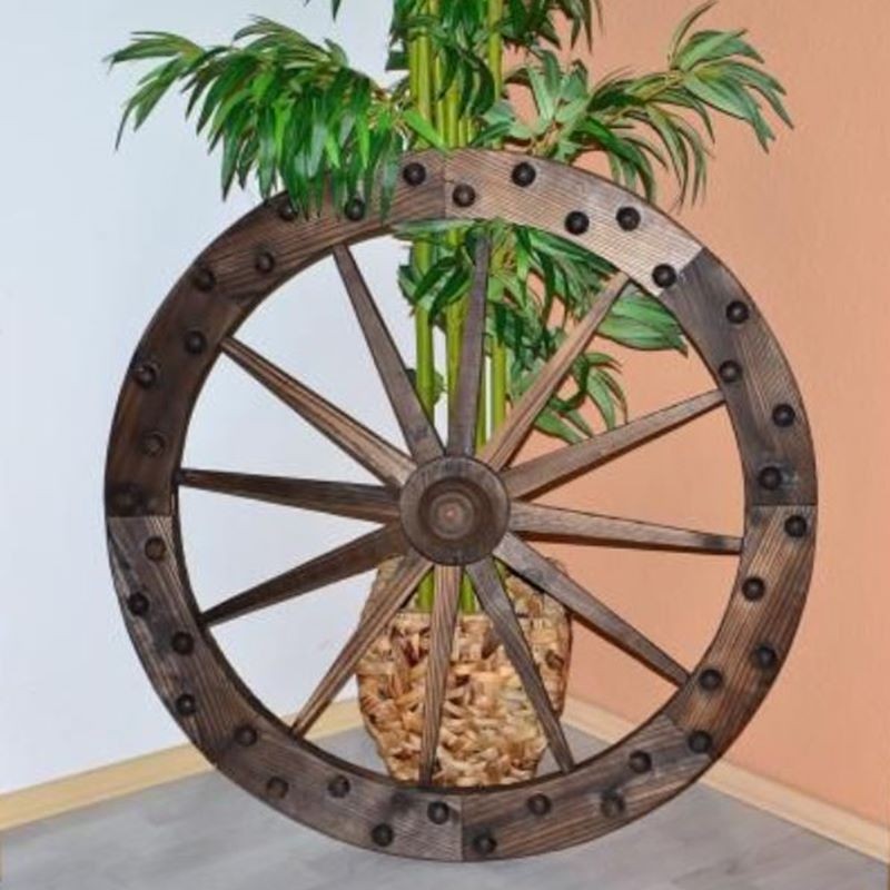 59cm Giardino Decorativa Cartwheel ornamentale in legno carrello ruote di carri 