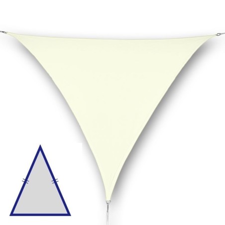 Vela triangolare isoscele da giardino in poliestere crema