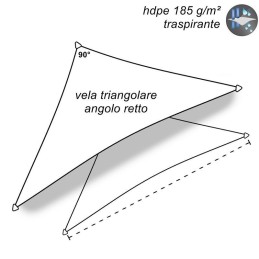 Vela triangolare con angolo di 90° in HDPE beige