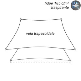 Tenda a vela trapezoidale da giardino in HDPE crema