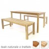 Tavolo e panche da esterno e giardino in legno di teak