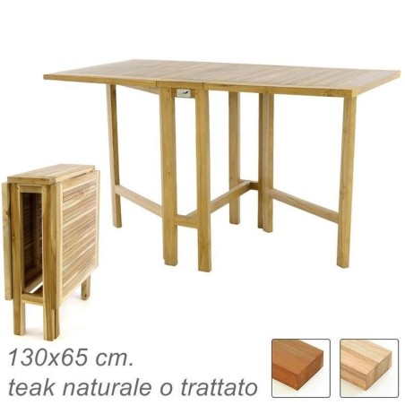 Tavolo in legno di teak da balcone rettangolare pieghevole