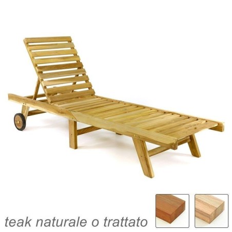 Lettino prendisole pieghevole in legno teak da giardino