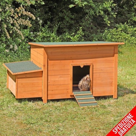 Casetta pollaio per galline da giardino in legno