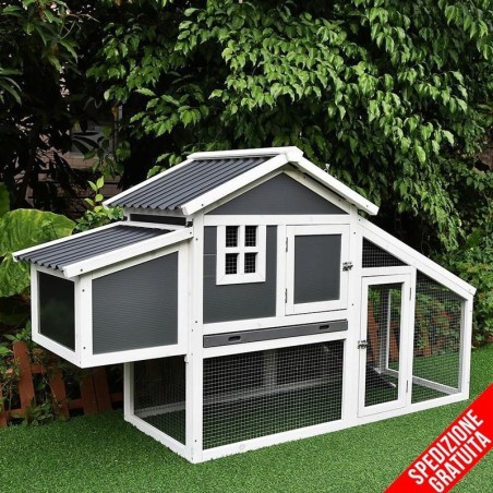 Pollaio da giardino in legno per 2/4 galline