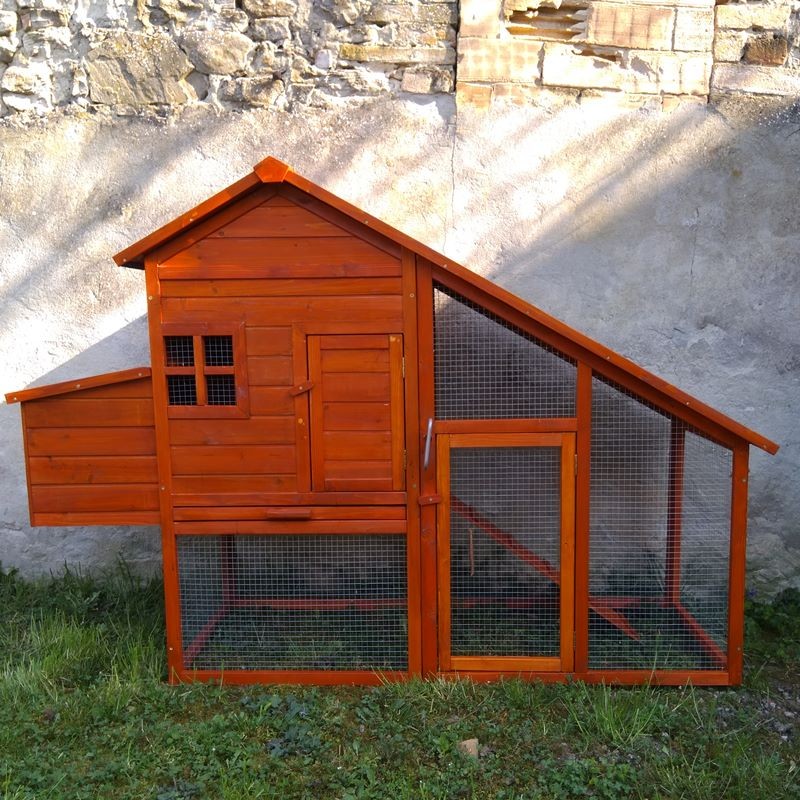 Pollaio in legno da giardino per galline modello Genova