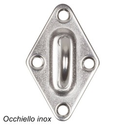 Occhiello a piastrina in acciaio inox per vele ombreggianti