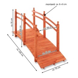 Ponticello in legno da giardino da 235 cm.