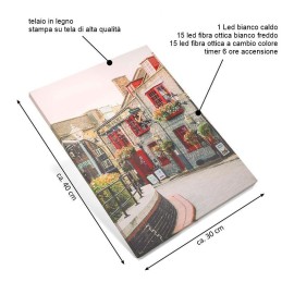 Quadro luminoso Natalizio "Città a Natale"