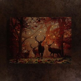 Quadro luminoso led "Cervi nel bosco"