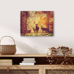 Quadro luminoso da muro "Cervi nel bosco"