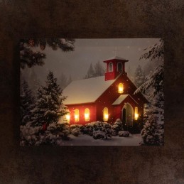 Quadro luminoso led "Chiesetta a Natale"