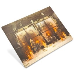 Quadro luminoso Natalizio "Presepe alla finestra"