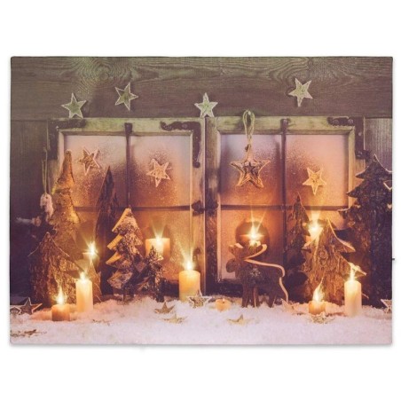 Quadro luminoso Natalizio "Presepe alla finestra"