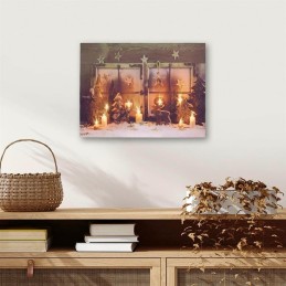 Quadro luminoso Natalizio con luci led da parete