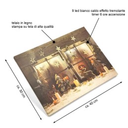 Quadro luminoso Natalizio "Presepe alla finestra"