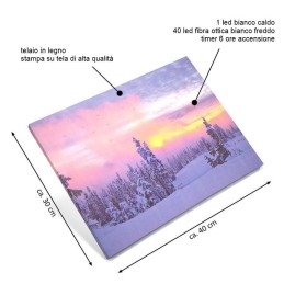 Quadro luminoso Natalizio "Paesaggio innevato"